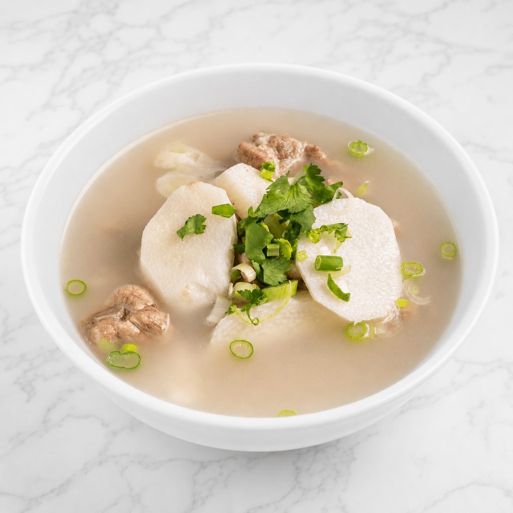 山药排骨汤 / Yam and Pork Rib Soup.