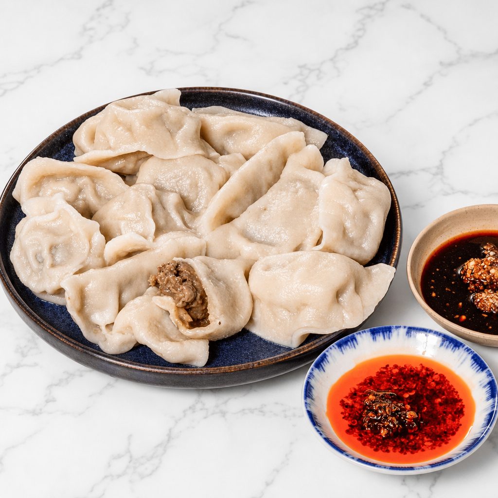 牛肉洋葱水饺 / Beef and Onion Dumplings.