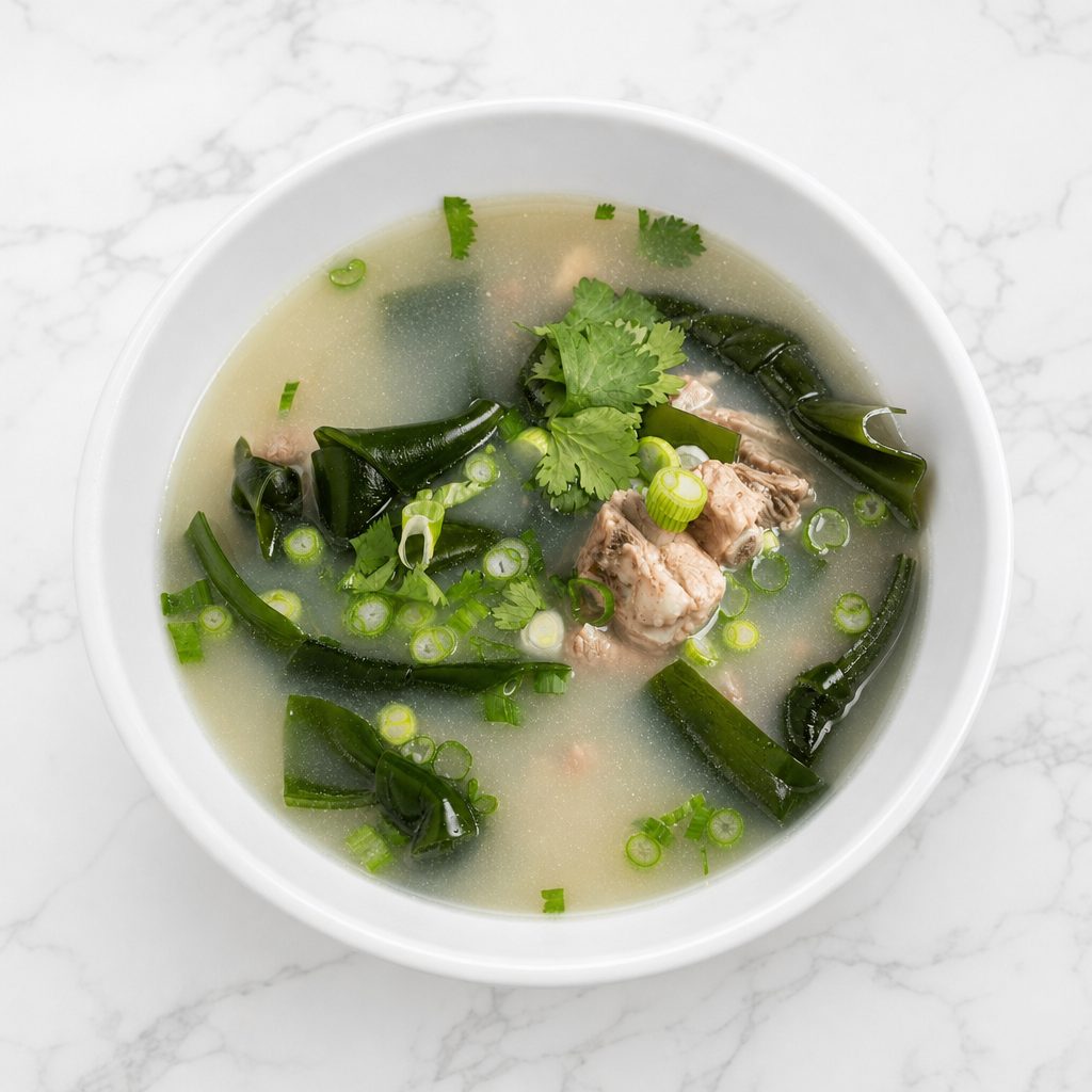 海带排骨汤 / Kelp and Pork Rib Soup.