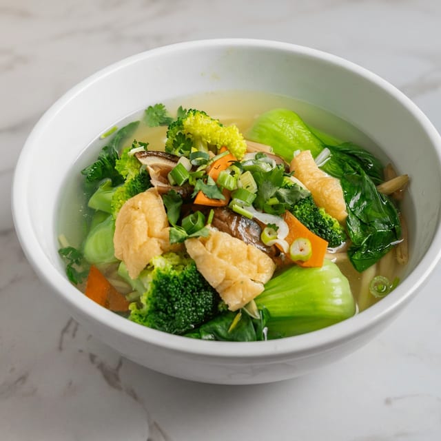什锦素汤面 / Vegetable Noodle Soup.